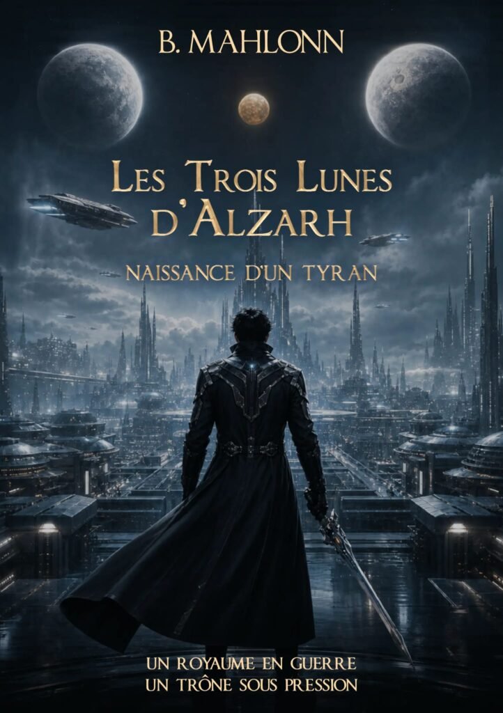 Couverture du livre Les Trois Lunes d'Alzarh, Tome 1 : Naissance d'un tyran, par B. Mahlonn